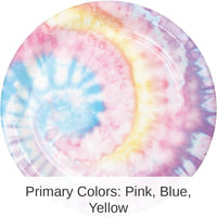 96/Case Bulk Tie Dye Party Dinner Plates