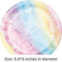 96/Case Bulk Tie Dye Party Dessert Plates