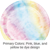 96/Case Bulk Tie Dye Party Dessert Plates