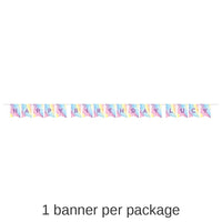 12/Case Bulk Tie Dye Party Happy Birthday Banners