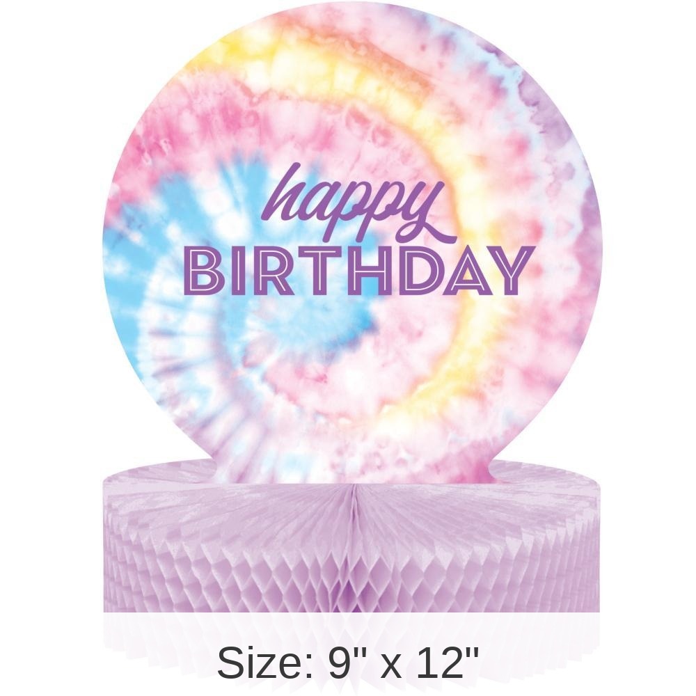 6/Case Bulk Tie Dye Party Happy Birthday Centerpieces