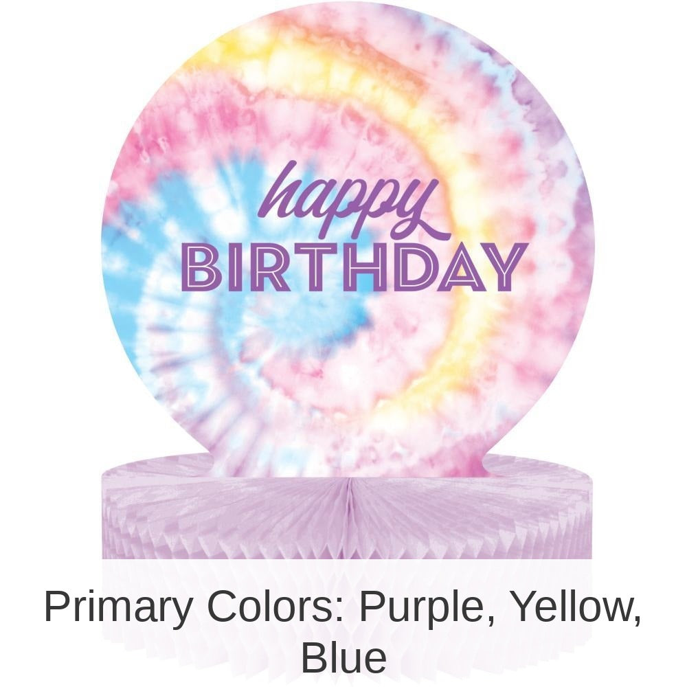 6/Case Bulk Tie Dye Party Happy Birthday Centerpieces