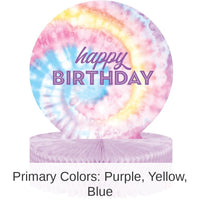 6/Case Bulk Tie Dye Party Happy Birthday Centerpieces