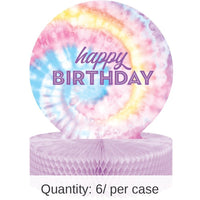 6/Case Bulk Tie Dye Party Happy Birthday Centerpieces