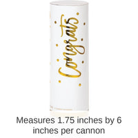 48/Case Bulk White and Gold Wedding Confetti Cannons