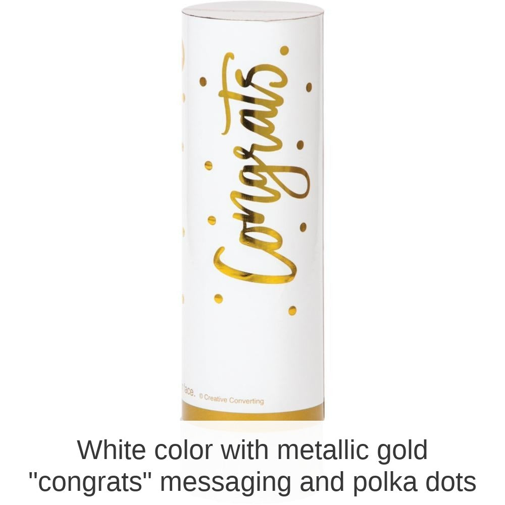 48/Case Bulk White and Gold Wedding Confetti Cannons