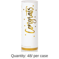 48/Case Bulk White and Gold Wedding Confetti Cannons