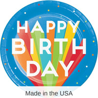 96/Case Bulk Happy Birthday Bash Paper Dinner Plates
