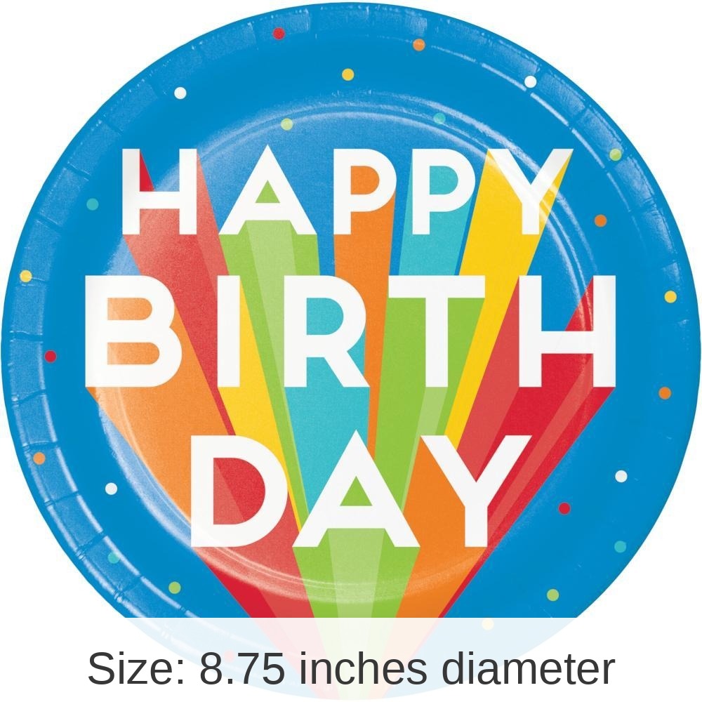 96/Case Bulk Happy Birthday Bash Paper Dinner Plates