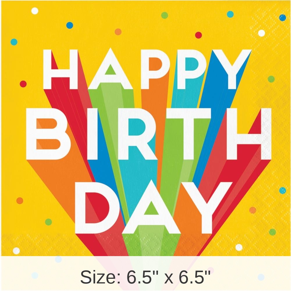 192/Case Bulk Happy Birthday Bash Paper Luncheon Napkins