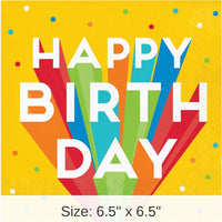 192/Case Bulk Happy Birthday Bash Paper Luncheon Napkins