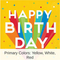 192/Case Bulk Happy Birthday Bash Paper Luncheon Napkins
