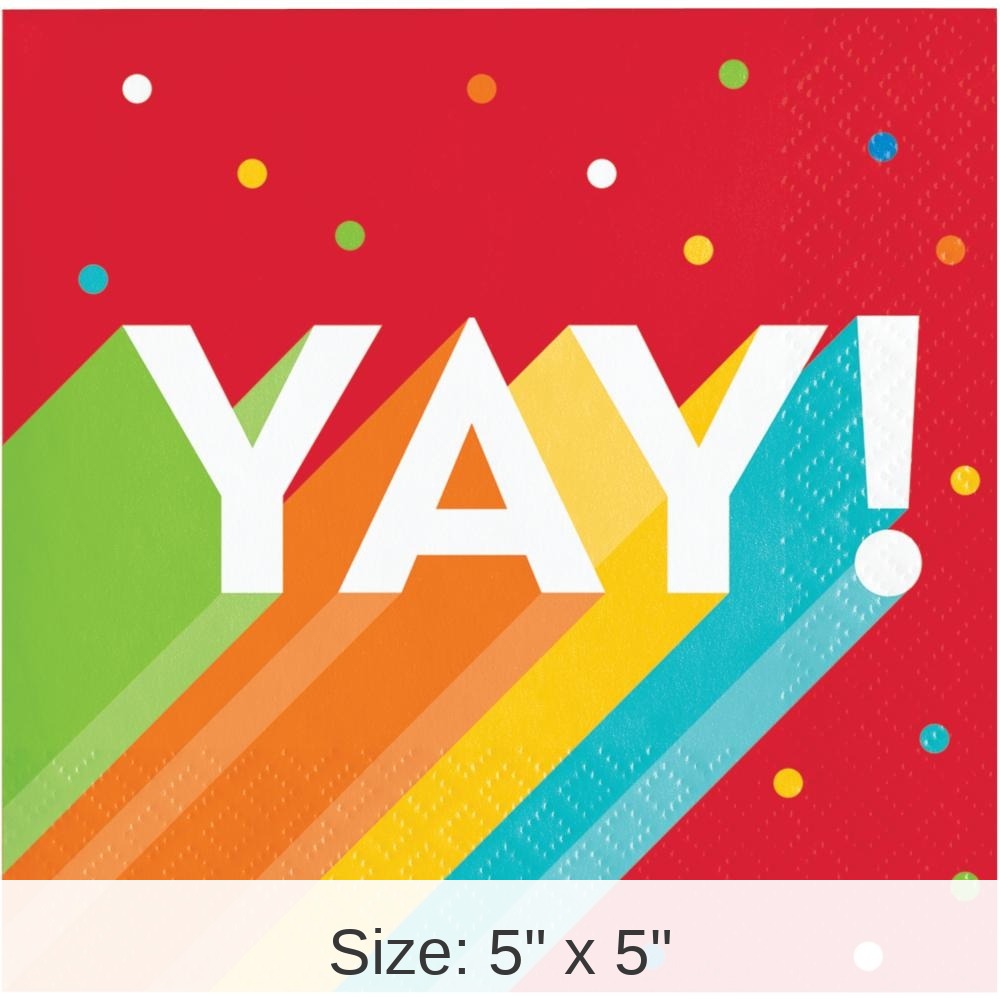 192/Case Bulk Happy Birthday Bash Paper Beverage Napkins