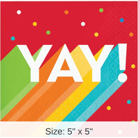 192/Case Bulk Happy Birthday Bash Paper Beverage Napkins