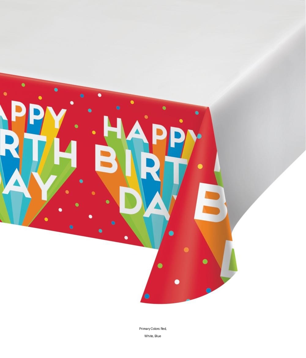 12/Case Bulk Happy Birthday Bash Plastic Tablecloths