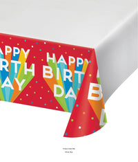 12/Case Bulk Happy Birthday Bash Plastic Tablecloths