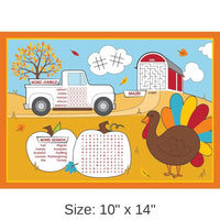 96/Case Bulk Fall Fun Activity Placemats