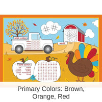 96/Case Bulk Fall Fun Activity Placemats