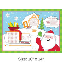 96/Case Bulk Christmas Activity Placemats