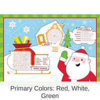 96/Case Bulk Christmas Activity Placemats
