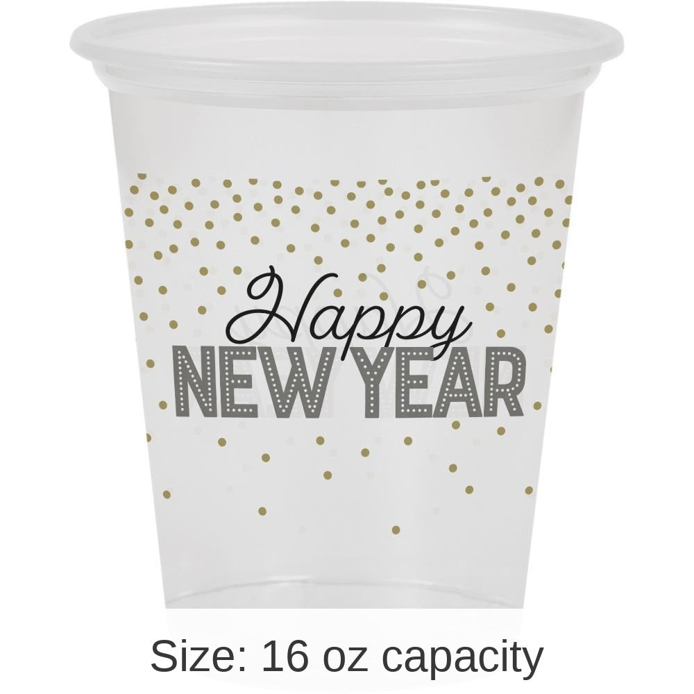 96/Case Bulk Happy New Year Plastic Cups