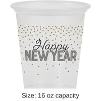 96/Case Bulk Happy New Year Plastic Cups