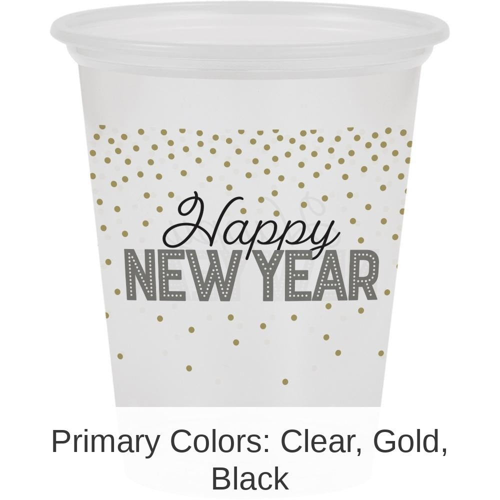 96/Case Bulk Happy New Year Plastic Cups