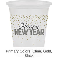 96/Case Bulk Happy New Year Plastic Cups