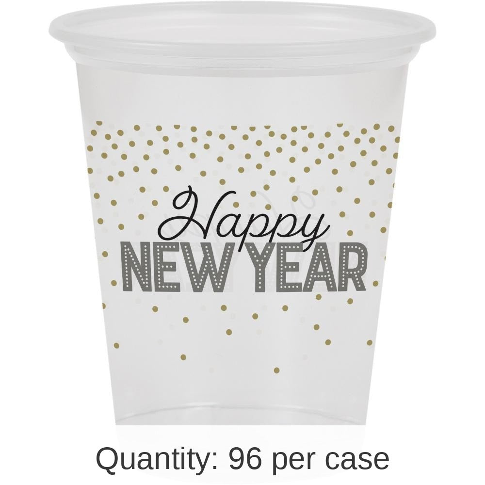 96/Case Bulk Happy New Year Plastic Cups