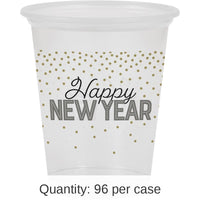 96/Case Bulk Happy New Year Plastic Cups