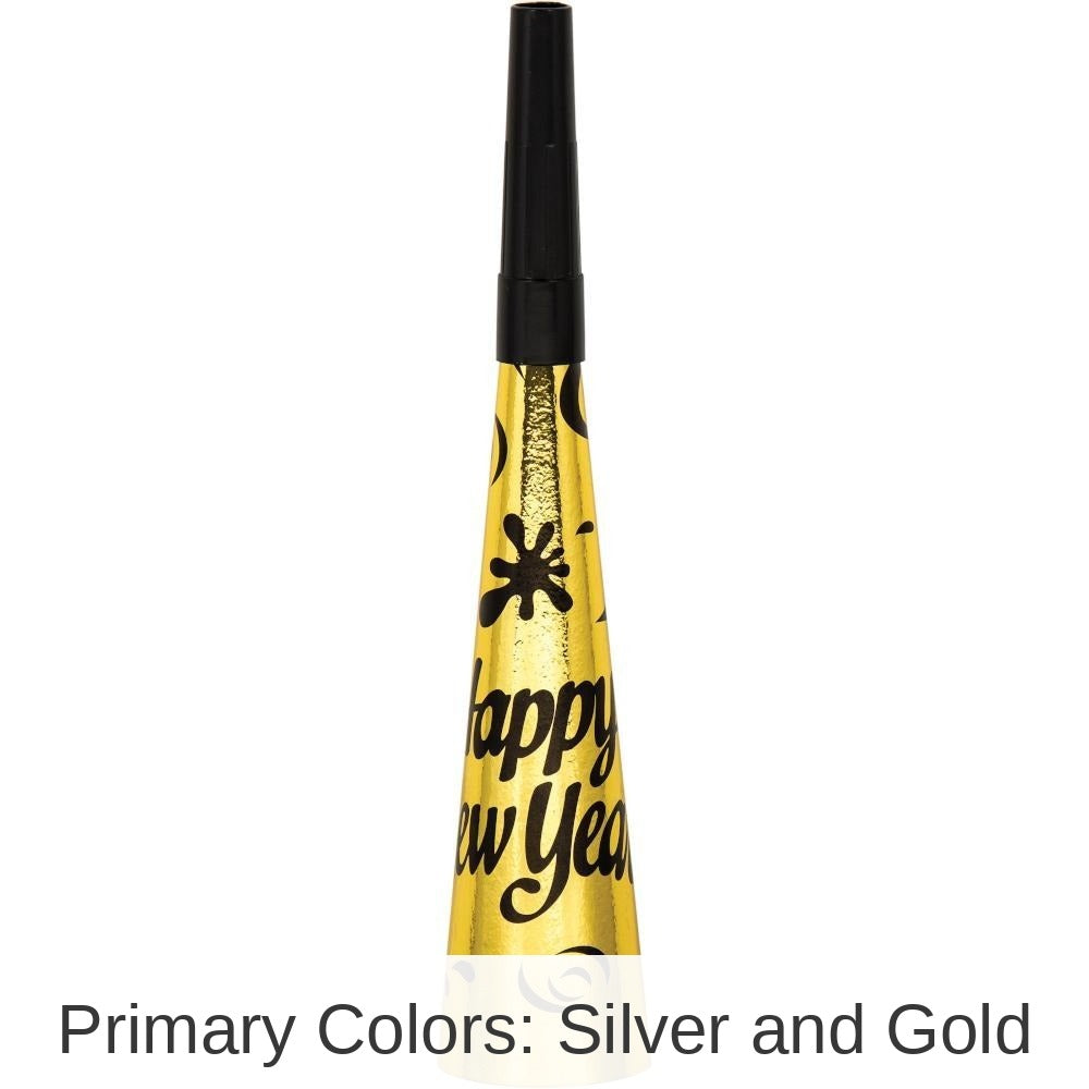 72/Case Bulk Silver and Gold Foil Party Horns