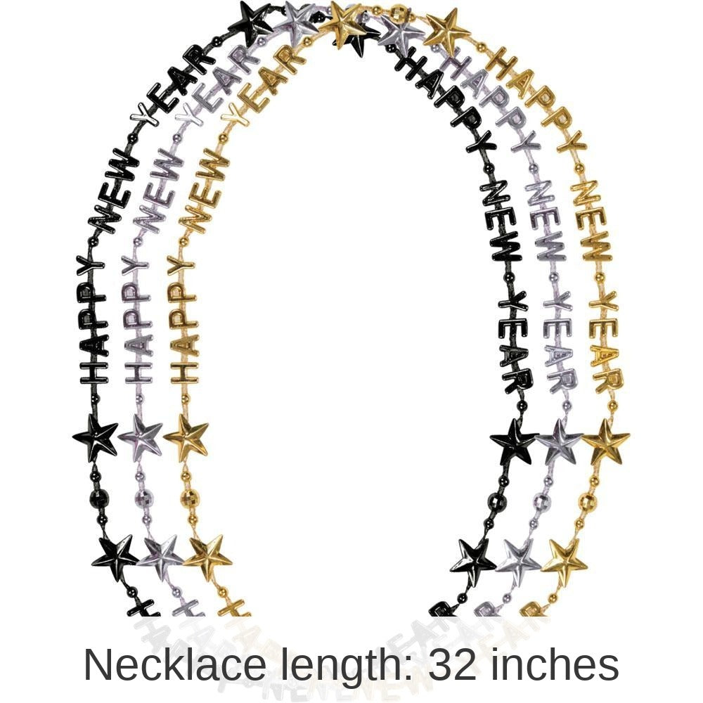 36/Case Bulk Happy New Year Necklaces