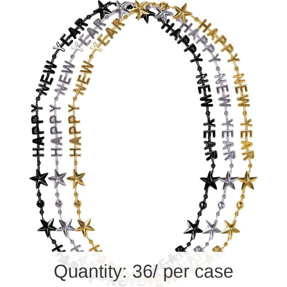 36/Case Bulk Happy New Year Necklaces