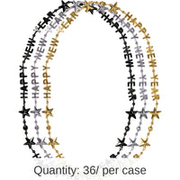 36/Case Bulk Happy New Year Necklaces