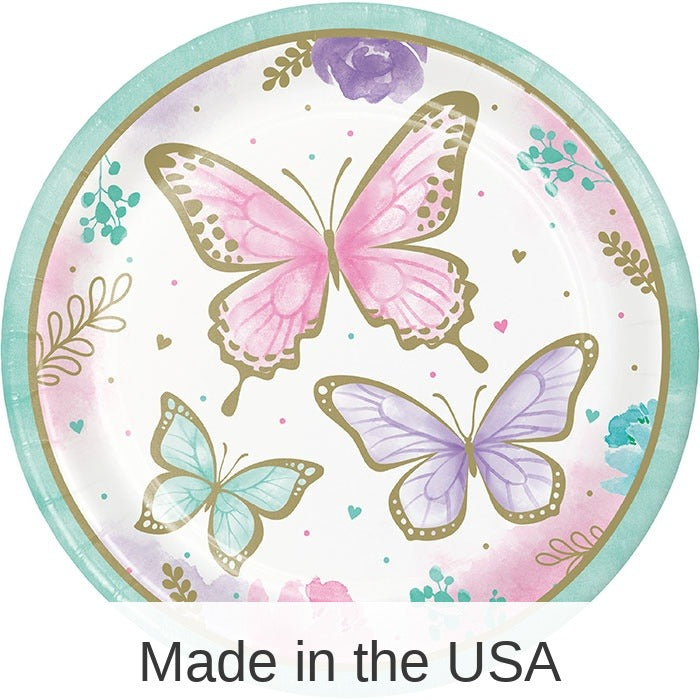 96/Case Bulk Butterfly Shimmer Dinner Plates