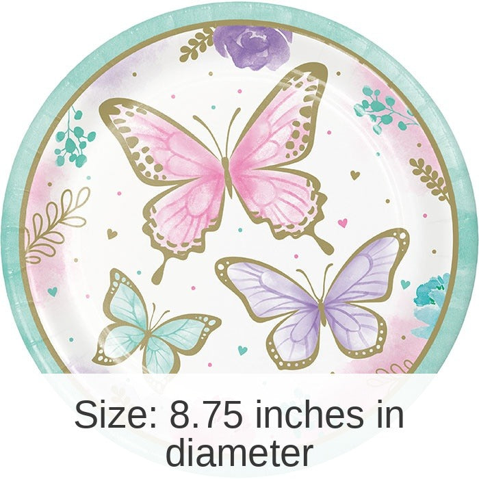 96/Case Bulk Butterfly Shimmer Dinner Plates