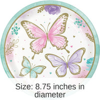 96/Case Bulk Butterfly Shimmer Dinner Plates