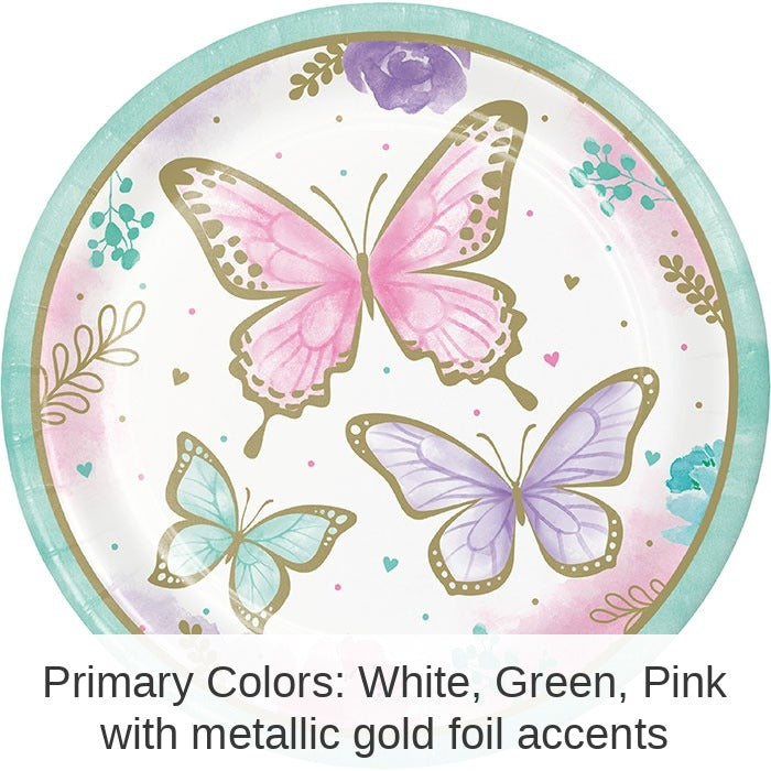 96/Case Bulk Butterfly Shimmer Dinner Plates