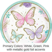 96/Case Bulk Butterfly Shimmer Dinner Plates