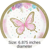 96/Case Bulk Butterfly Shimmer Dessert Plates