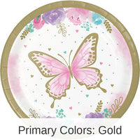 96/Case Bulk Butterfly Shimmer Dessert Plates