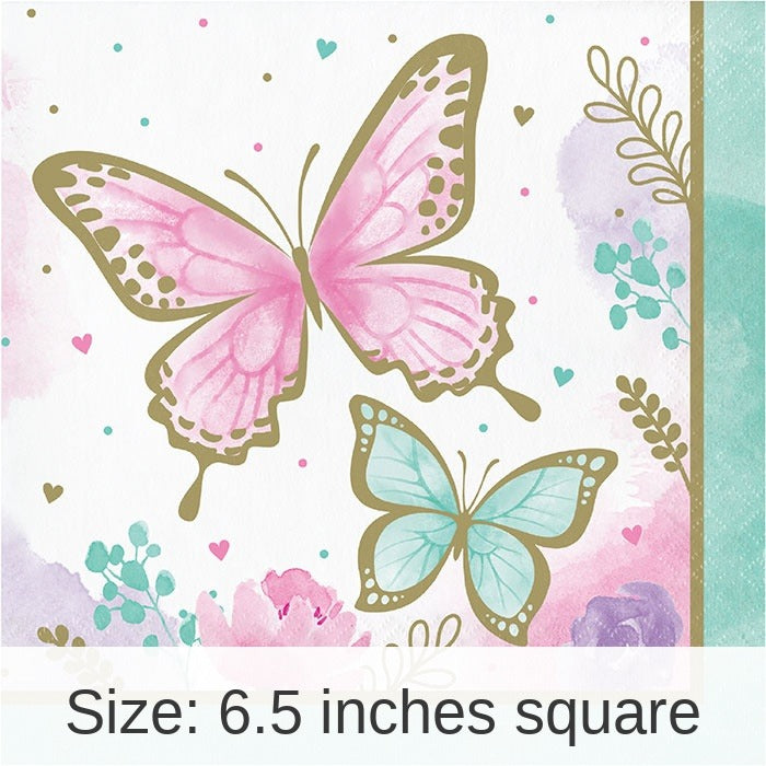 192/Case Bulk Butterfly Shimmer Luncheon Napkins
