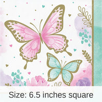 192/Case Bulk Butterfly Shimmer Luncheon Napkins