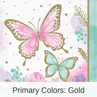 192/Case Bulk Butterfly Shimmer Luncheon Napkins