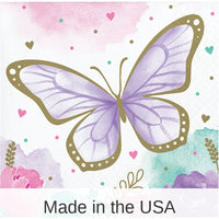 192/Case Bulk Butterfly Shimmer Beverage Napkins