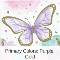 192/Case Bulk Butterfly Shimmer Beverage Napkins