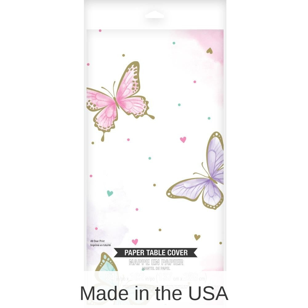 6/Case Bulk Butterfly Shimmer Paper Table Covers