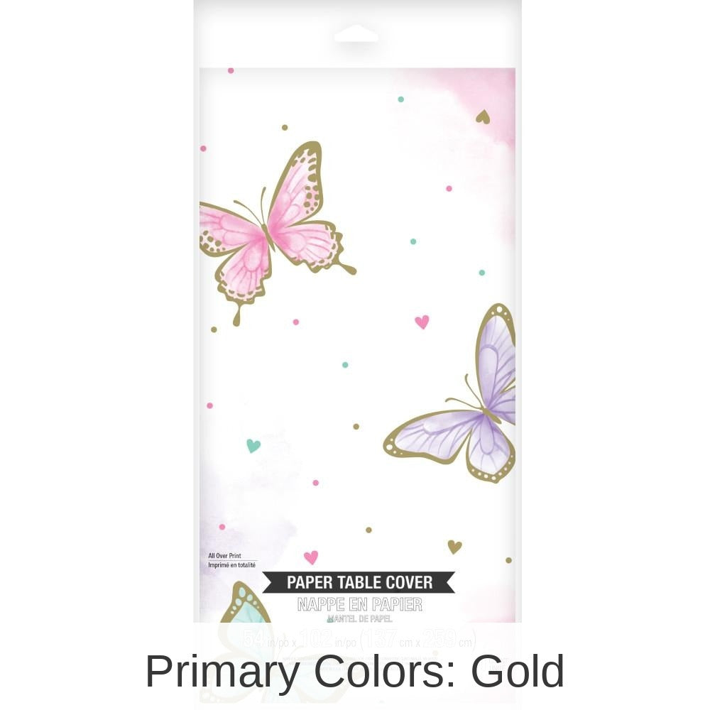6/Case Bulk Butterfly Shimmer Paper Table Covers