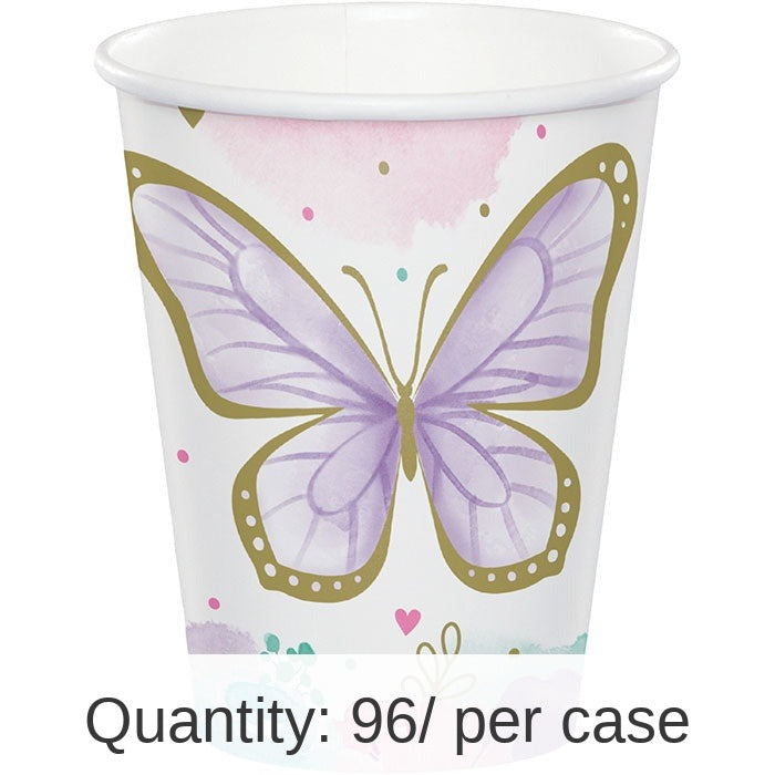 96/Case Bulk Butterfly Shimmer Paper Cups