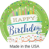 96/Case Bulk Festive Cake Happy Birthday Dinner Plates